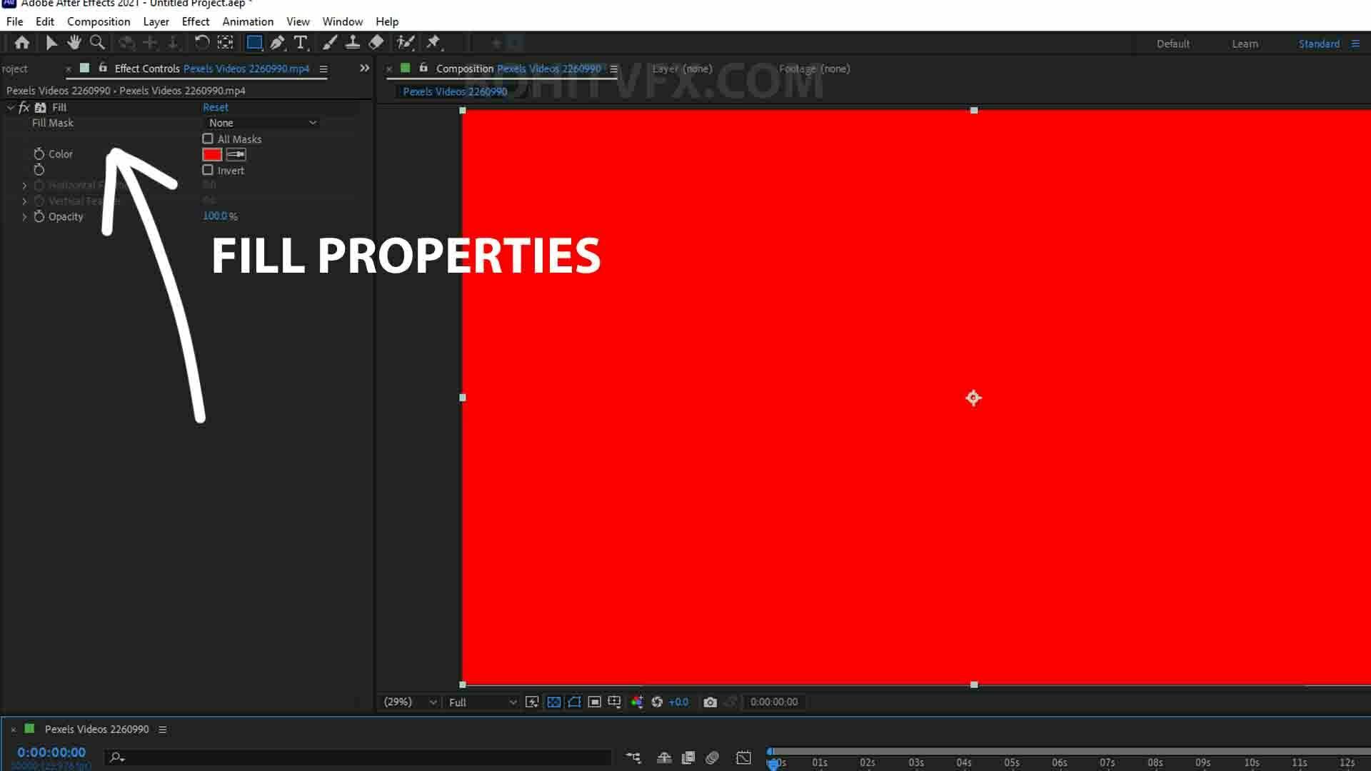 Fill properties in after effects