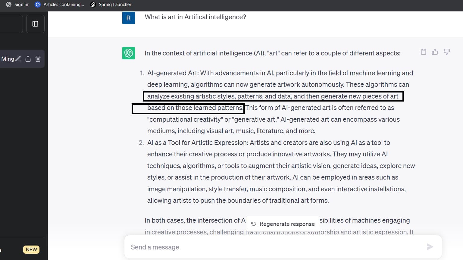 What is art in Artificial intelligence