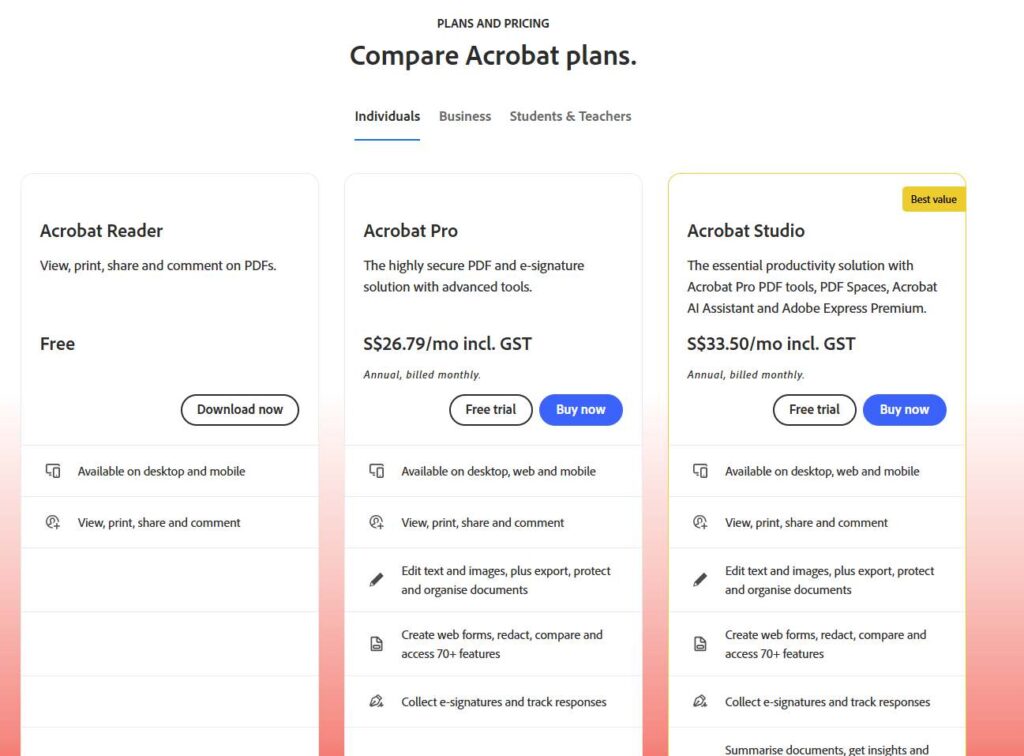 Acrobat Studio Plans
