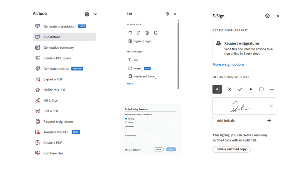Adobe acrobat all features